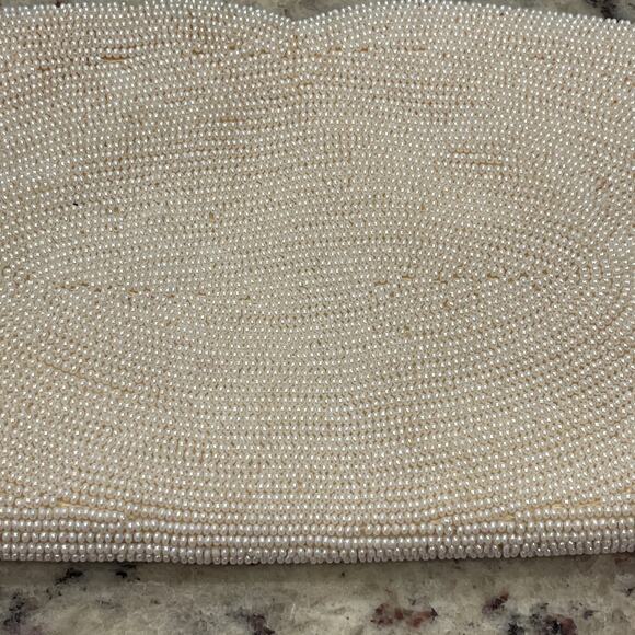 Bags by Josef Beige Beaded Evening Bag Purse tote - Japan - Picture 5 of 9